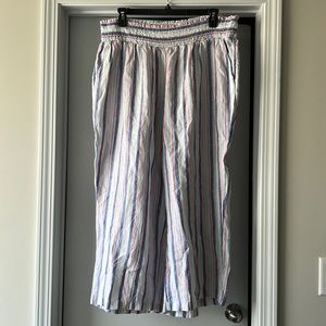 3X Crown and Ivy (Belk) linen striped pants